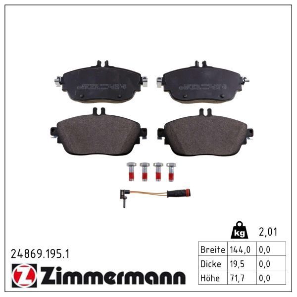 Гальмівні колодки дискові ZIMMERMANN 248691951 - zapix