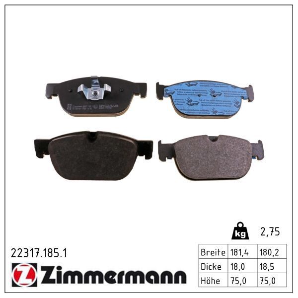 Гальмівні колодки дискові ZIMMERMANN 223171851 - zapix