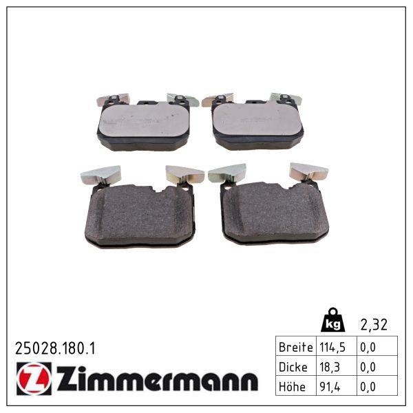 Гальмівні колодки дискові ZIMMERMANN 250281801 - zapix