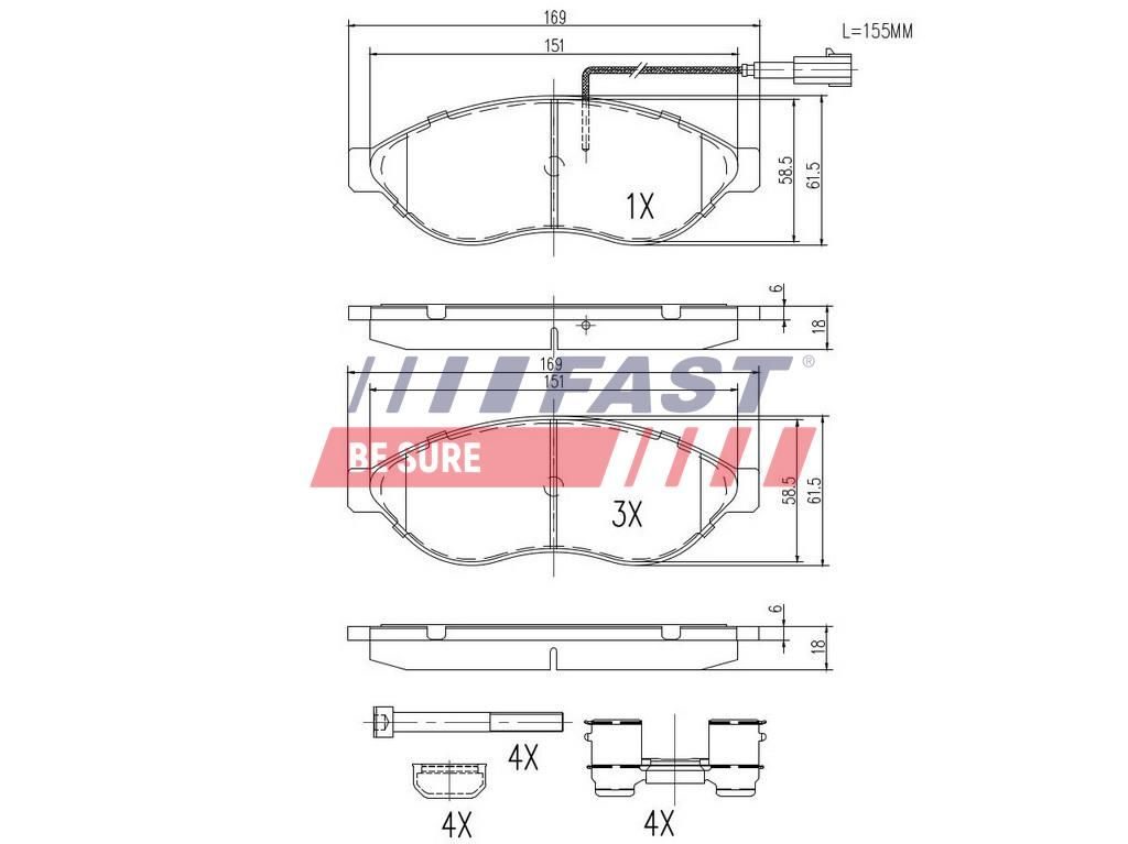 Тормозные колодки дисковые FAST FT29130