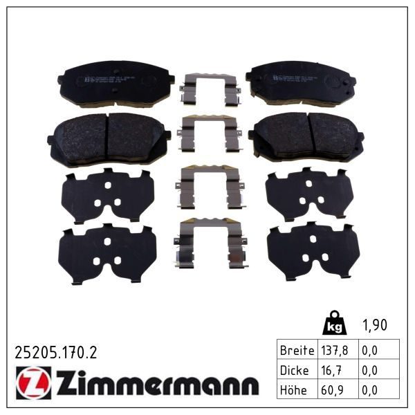 Гальмівні колодки дискові ZIMMERMANN 252051702 - zapix