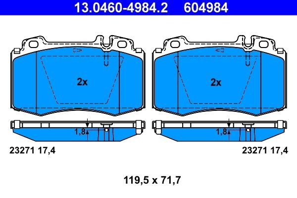 Гальмівні колодки дискові ATE 13046049842 - zapix