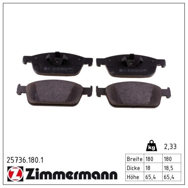 Гальмівні колодки дискові ZIMMERMANN 257361801 - zapix