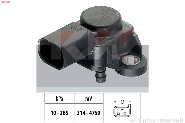 Датчик тиску наддува KW 493102 - zapix