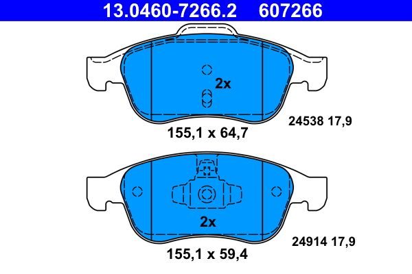 Гальмівні колодки дискові ATE 13046072662 - zapix
