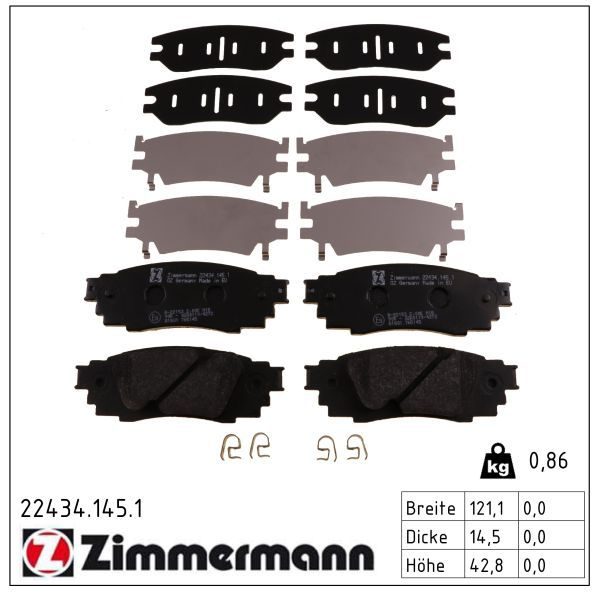Гальмівні колодки дискові ZIMMERMANN 224341451 - zapix
