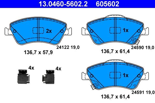 Гальмівні колодки дискові ATE 13046056022 - zapix