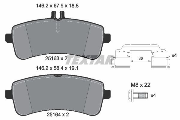 Гальмівні колодки дискові TEXTAR 2516302 - zapix