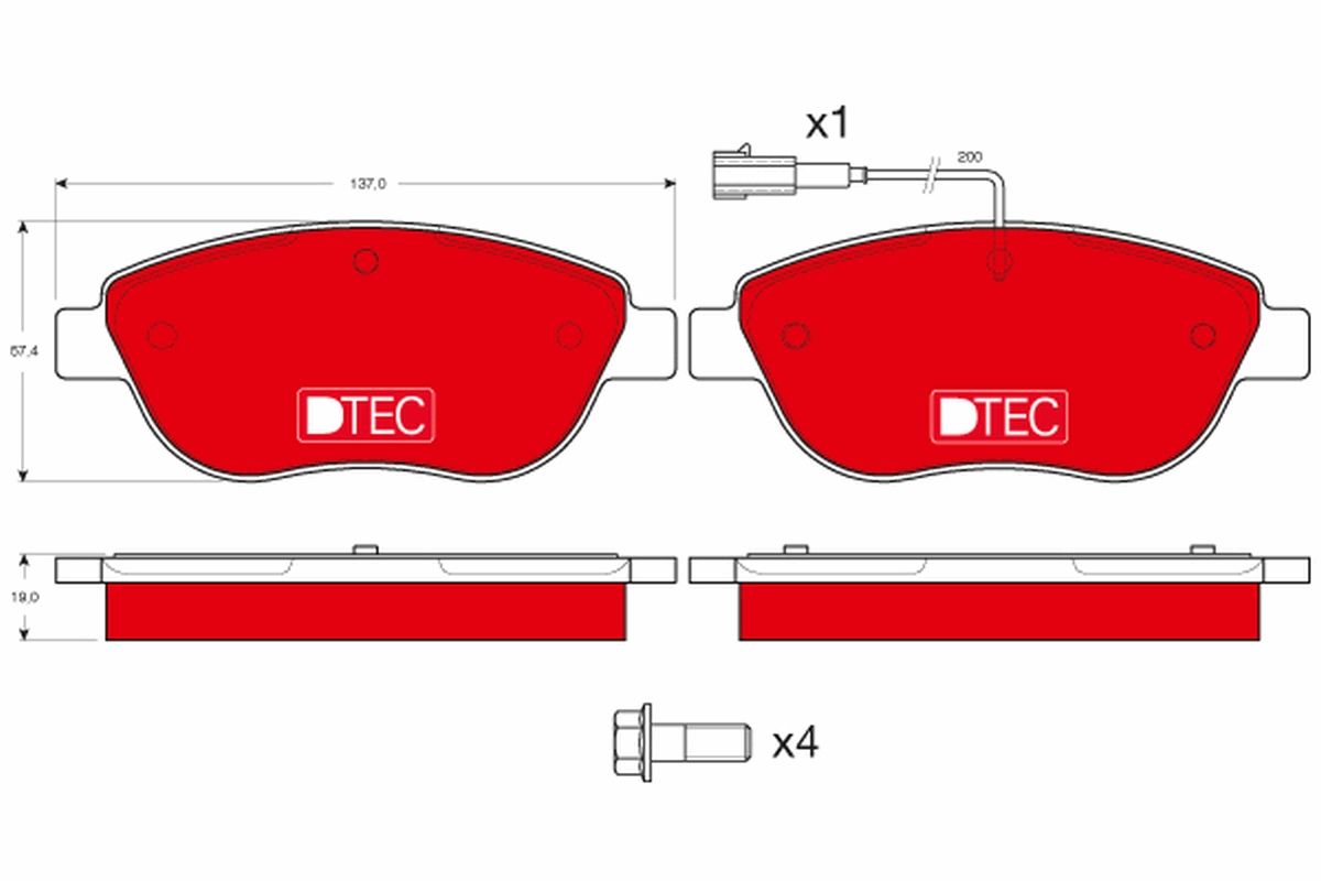Гальмівні колодки дискові TRW GDB1483DTE - zapix