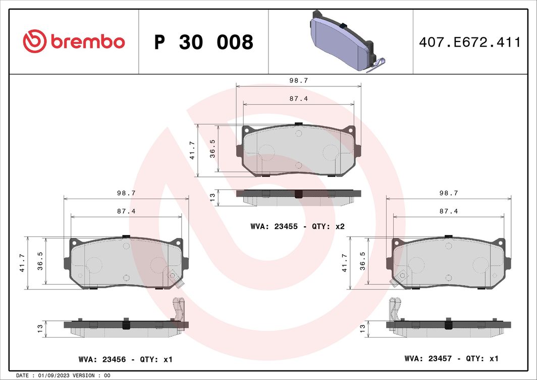 Гальмівні колодки дискові BREMBO P30008 - zapix