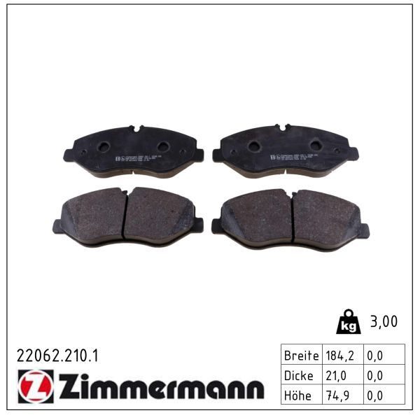 Гальмівні колодки дискові ZIMMERMANN 220622101 - zapix