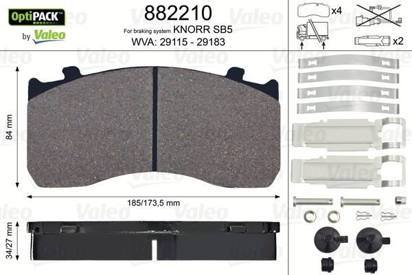 Гальмівні колодки дискові VALEO 882210 - zapix