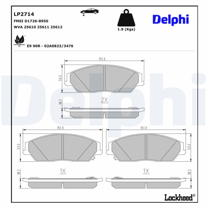 Гальмівні колодки дискові DELPHI LP2714 - zapix
