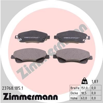 Гальмівні колодки дискові ZIMMERMANN 237681851 - zapix