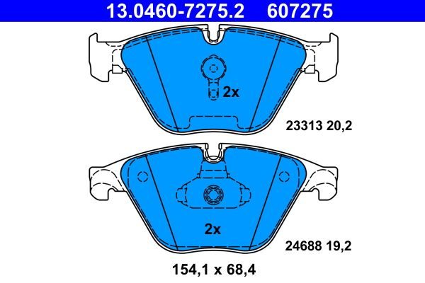 Гальмівні колодки дискові ATE 13046072752 - zapix