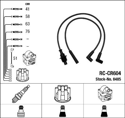 Кабелі запалювання NGK 8485 - zapix