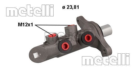 Головний гальмівний циліндр METELLI 050876 - zapix