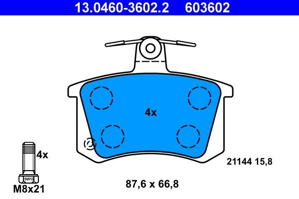 Гальмівні колодки дискові ATE 13046036022 - zapix