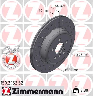 Гальмівний диск ZIMMERMANN 150295252 - zapix