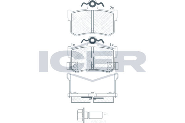 Гальмівні колодки дискові ICER 180995701 - zapix