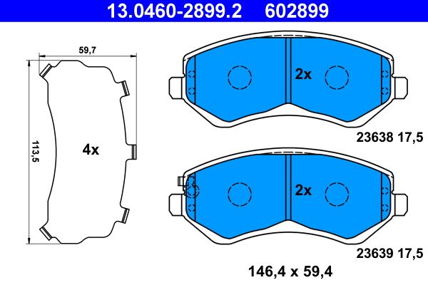 Гальмівні колодки дискові ATE 13046028992 - zapix