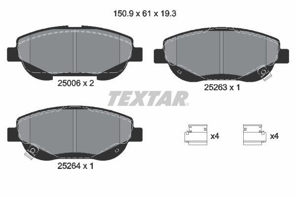 Гальмівні колодки дискові TEXTAR 2500601 - zapix