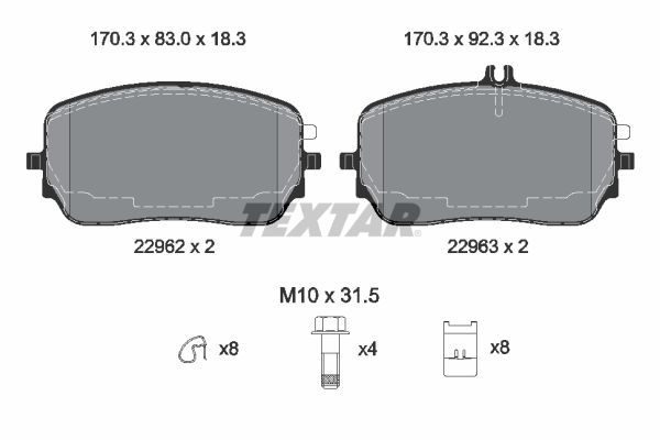 Тормозные колодки дисковые TEXTAR 2296201