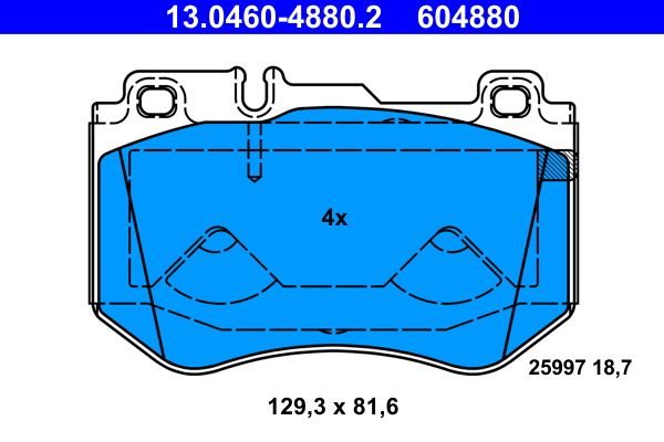 Гальмівні колодки дискові ATE 13046048802 - zapix