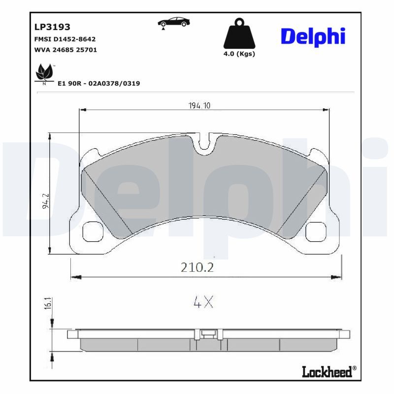 Гальмівні колодки дискові DELPHI LP3193 - zapix