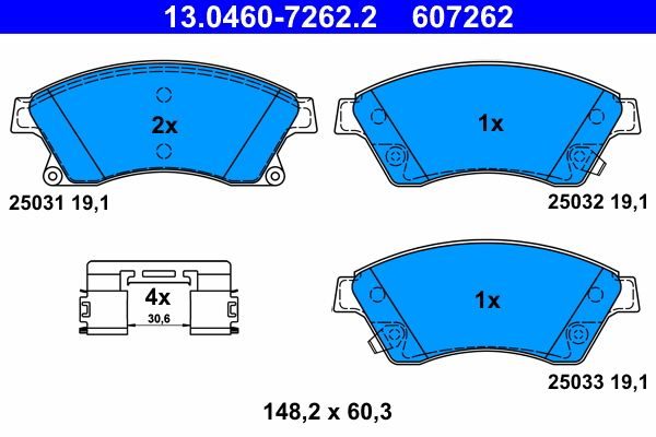 Гальмівні колодки дискові ATE 13046072622 - zapix