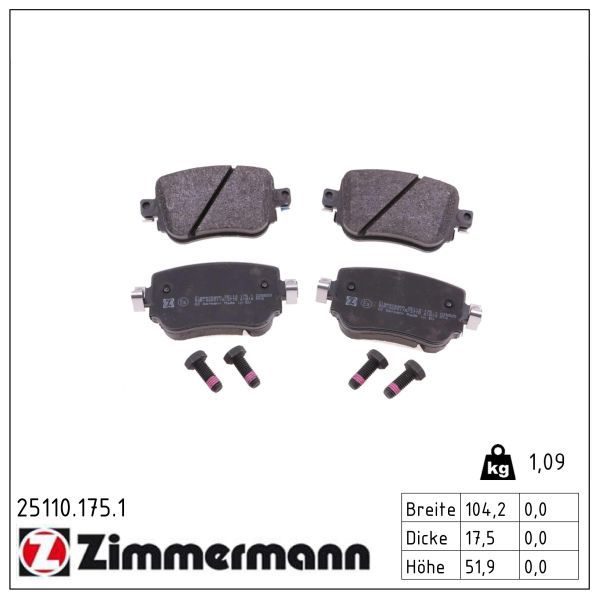 Гальмівні колодки дискові ZIMMERMANN 251101751 - zapix