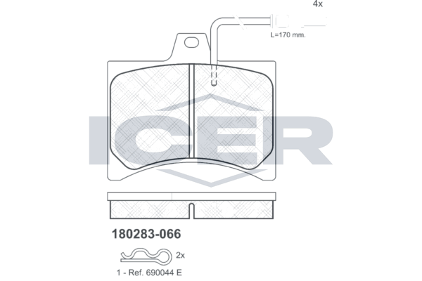 Гальмівні колодки дискові ICER 180283066 - zapix