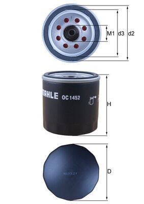 Оливний фільтр MAHLE OC1452 - zapix