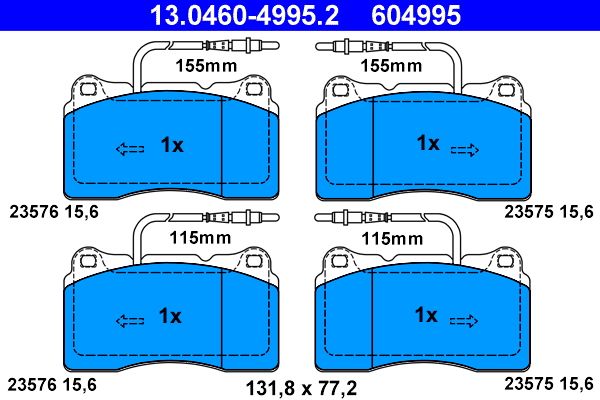 Гальмівні колодки дискові ATE 13046049952 - zapix