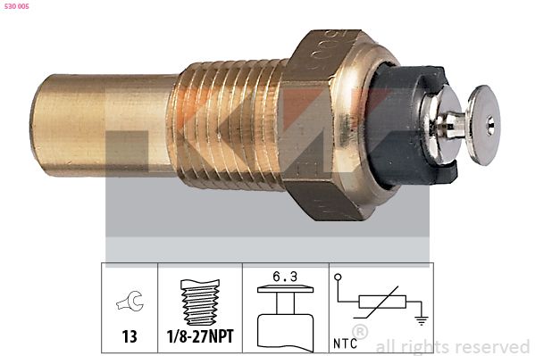 Датчик температури охолоджуючої рідини KW 530005 - zapix