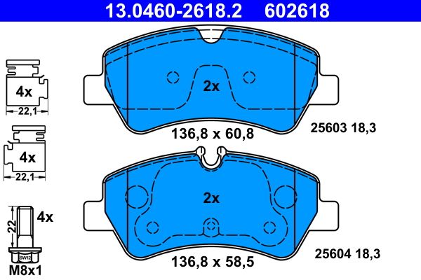 Гальмівні колодки дискові ATE 13046026182 - zapix