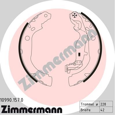 Гальмівні колодки ручника (барабанні) ZIMMERMANN 109901570 - zapix
