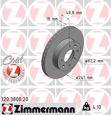 Гальмівний диск ZIMMERMANN 320380020 - zapix