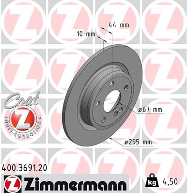 Гальмівний диск ZIMMERMANN 400369120 - zapix