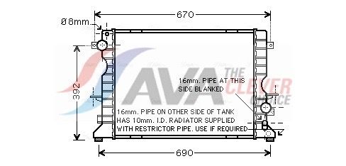 Радіатор охолодження двигуна AVA QUALITY COOLING AU2184 - zapix
