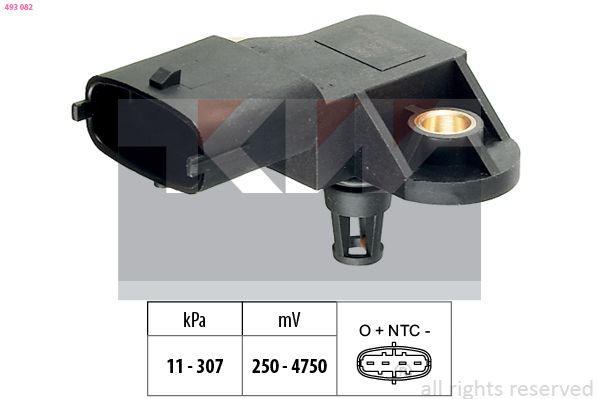 Датчик тиску наддува KW 493082 - zapix