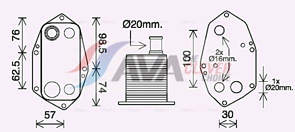 Оливний радіатор двигуна AVA QUALITY COOLING BW3571 - zapix