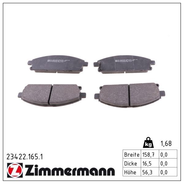Гальмівні колодки дискові ZIMMERMANN 234221651 - zapix