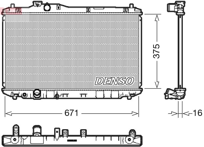 Радіатор охолодження двигуна DENSO DRM40037 - zapix
