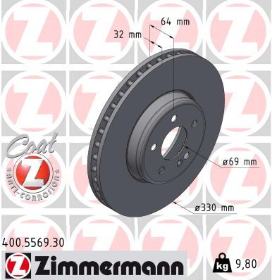Гальмівний диск ZIMMERMANN 400556930 - zapix