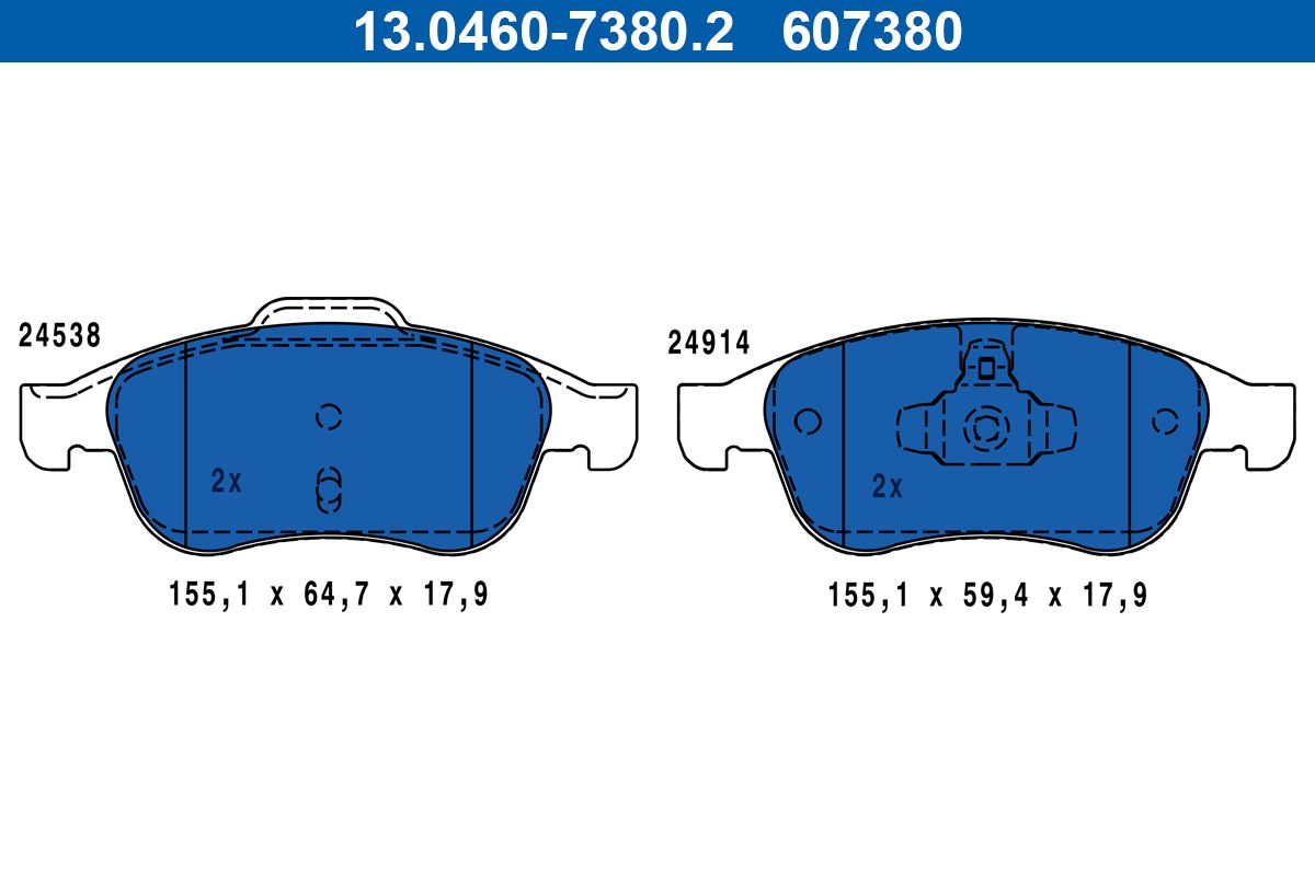 Гальмівні колодки дискові ATE 13046073802 - zapix
