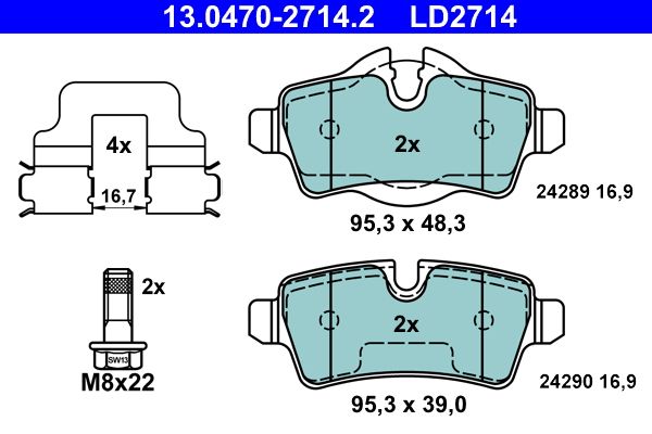 Гальмівні колодки дискові ATE 13047027142 - zapix
