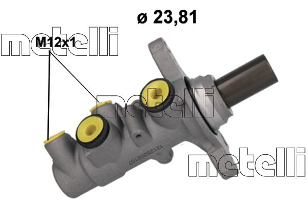 Головний гальмівний циліндр METELLI 051212 - zapix