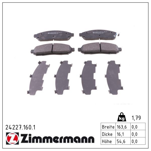 Гальмівні колодки дискові ZIMMERMANN 242271601 - zapix