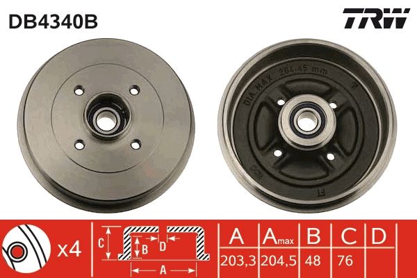Гальмівний барабан TRW DB4340B - zapix